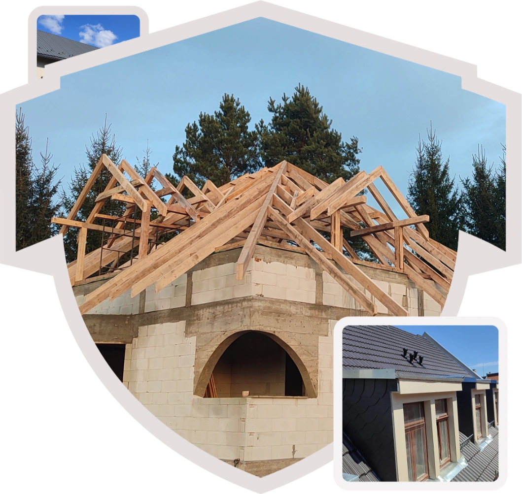 Montaż więźby dachowej z drewna na murowanym domu